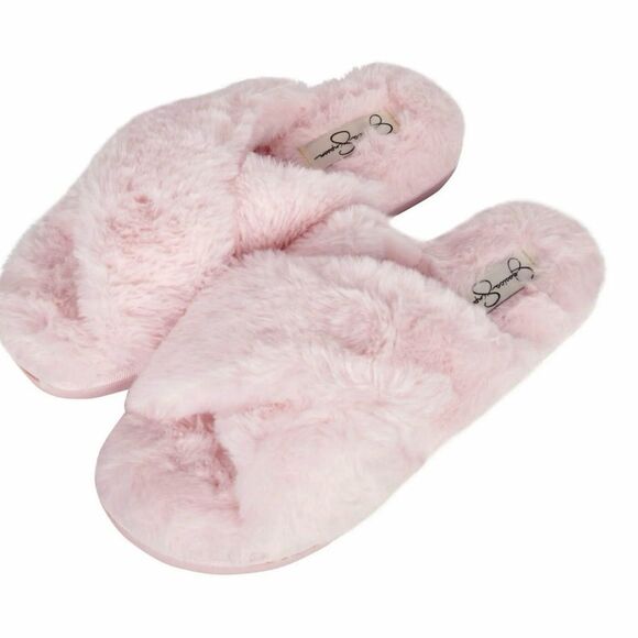 Jessica Simpson Women's Cross Band Soft Plush Memory Foam House Slipper Size 6/7 - Picture 4 of 13